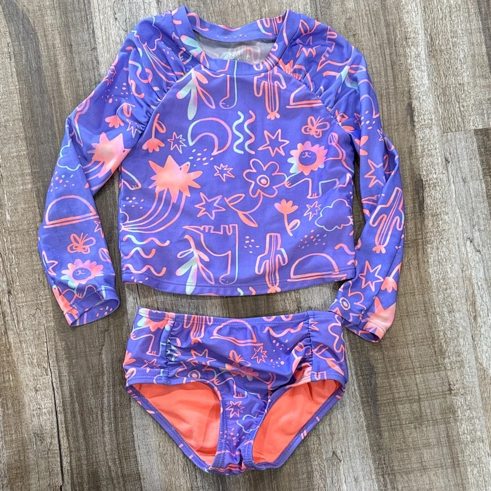 Cat & Jack Kids Swimwear Set - Stars, Dinosaurs, and Unicorns Size 4T - Picture 4 of 9
